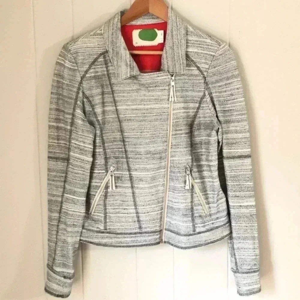 NWT Anthropologie Caitlin Knit Moto Jacket Sz Med - Picture 3 of 8